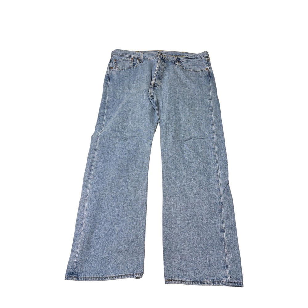 Levis 501 Original Fit Mens Light Wash Blue Denim Jeans W38 L30 Button Fly